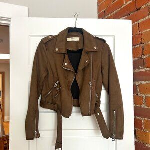 ZARA Outerwear Suede Moto Jacket